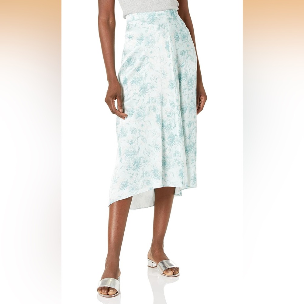 NWOT Vince Women's Dahlia Draped Pleat Midi Floral Skirt Slip